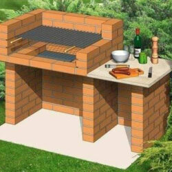 Barbecue simple foyer avec une table de travail, 2*0.8*1.2 m